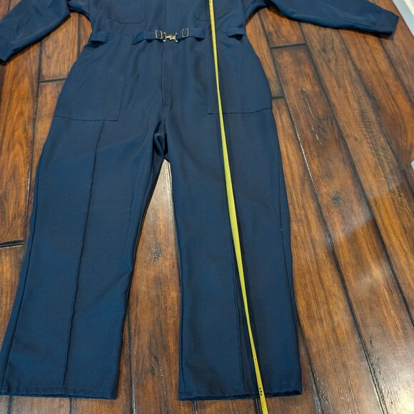 Vintage Para Suit Coveralls Navy Long-Sleeve Belted Men's Size 52 Regular - Picture 10 of 15
